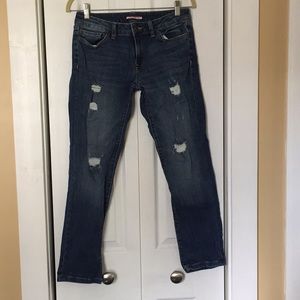 Tommy Hilfiger Distressed Straight Leg Jeans